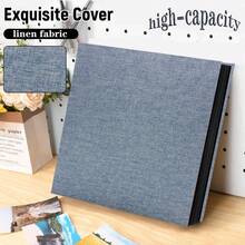 1 cuốn album ảnh 4x6 inch với 200/300/600 ngăn đựng ảnh, trang bên trong màu đen, bìa cứng bằng vải lanh, album ảnh dung lượng lớn, quà tặng sinh nhật, Giáng sinh, đám cưới, kỷ niệm, quà tặng học sinh. - Thường xuyên - Xem 3