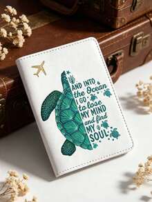 1pc Unisex Cartoon Sea Turtle Pattern Passport Cover, Multifunctional Portable PU Leather Wallet For ID/Bank Card/Cash, Suitable For Travel, Business, Back To School, Minimalist & Fashionable Passport Holder, Travel/Back To School Essential - Multicolor - View 7