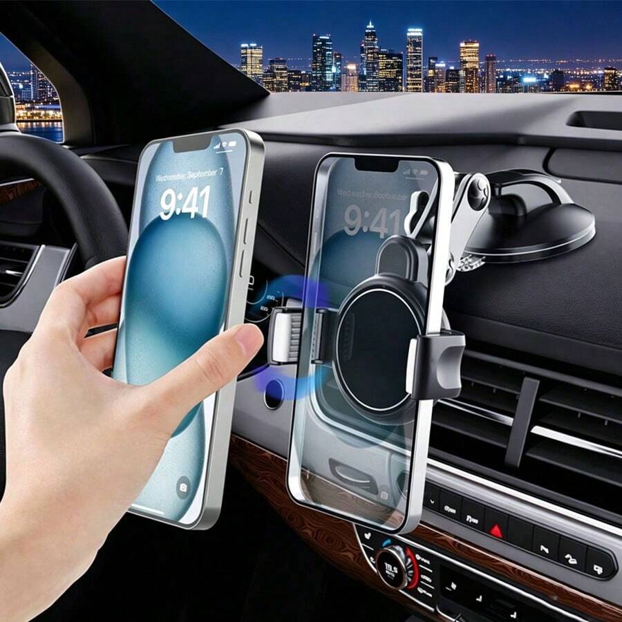 Car Phone Holder, Suction Cup Phone Navigation Bracket, With Adhesive Suction Cup Base, 360° Rotatable Telescopic Holder, Built-In Accessories, Foldable And Extendable Car Phone Holder, Suitable For Car/Travel/Gym/Smooth Mirror Scenes, Compatible With IPhone & Android Phones, Birthday Gift, Car Accessories For Family And Friends