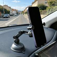 TAFDIUR 360° Rotatable Multi-Function Suction Cup Phone Holder, Desk Stand, Textured/Mirror Surface Design, One-Click Placement, 4-Point Gravity Lock, Car Navigation Phone Mount - A86+PJ04 - View 7