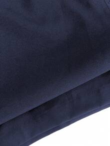 Pantalones cortos deportivos casuales negros para hombres con contraste de color lateral, bolsillos con cremallera, cintura con cordón, para verano - Azul - Ver 8