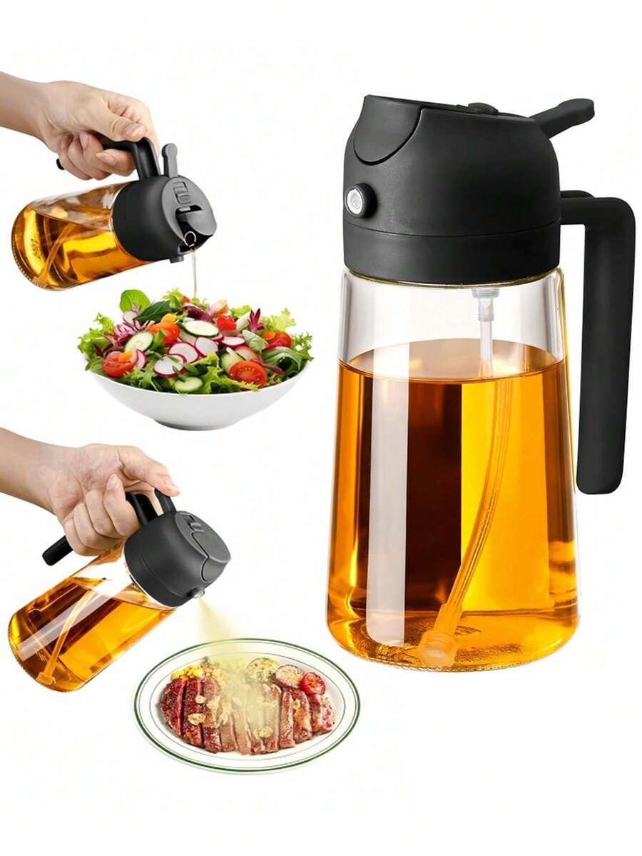1 Bình xịt dầu ăn, Bình đựng dầu ăn nhà bếp, Bình xịt dầu ô liu và bình phân phối dầu 2 trong 1, Bình xịt dầu ăn dùng cho nấu nướng, nhà bếp, nướng BBQ, trộn salad, làm bánh, 470ml - Xem 1