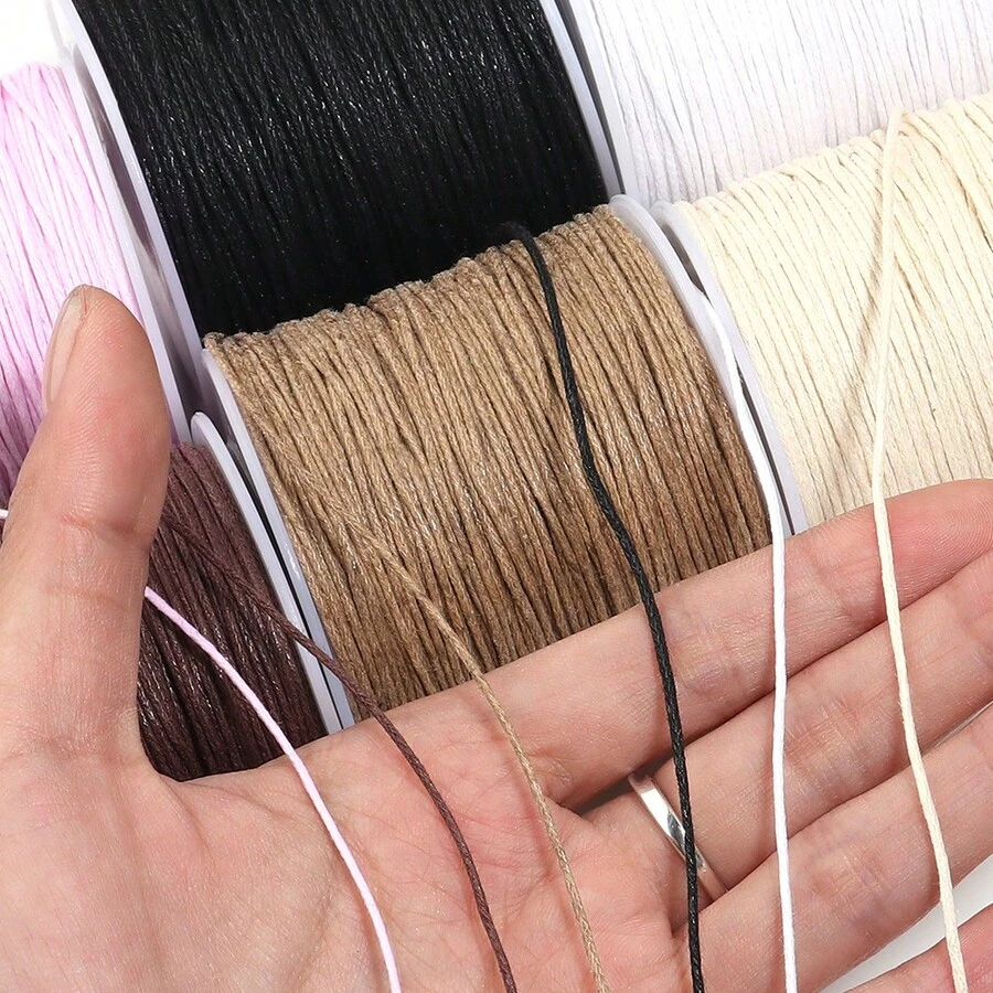 Dây sáp 70m/cuộn, đường kính 1mm, màu sắc cổ điển, dạng dây bện, dùng để làm vòng tay hạt cườm, móc khóa, mặt dây chuyền, đồ trang sức DIY, phụ kiện thủ công tua rua.