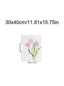 1pc Tulip Floral Poster, Tulip Art Striped Print Bouquet Print, Tulip Gift For Floral Enthusiasts, Pink Tulip Wall Art, Soft Pink Bouquet, Ideal Gift For Friends, Bedroom Art Print, Living Room Decor, Office Decor, Kitchen Decor, Bathroom Decor, Wall Art, Framed Canvas Wall Art Poster - 1PCS - View 31