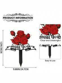 1pc Grave Cross Reaper Flower Decor Garden Yard Stake - Courtyard Plugin - View 8