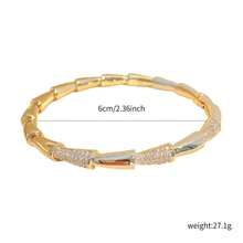 1pc Fashionable Luxury Bamboo Knot Cubic Zirconia Bangle, Elegant Bracelet Jewelry Gift For Girlfriend, Versatile For Commute & Date - Fashion Bracelets - View 9