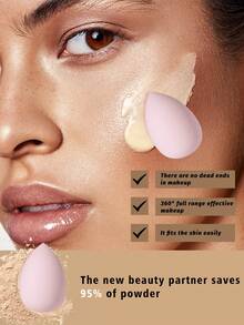 25件套化妆工具套装，包括：1个发带+2个手碗带+3个化妆海绵+6个三角粉扑+3个迷你化妆海绵+6个迷你气垫粉扑+3个洁面海绵+1个化妆刷清洁工具 - 粉色 - 查看 3