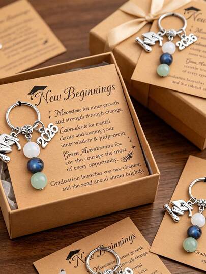 2/1pc Graduation Gift Keychain, Keychain With Thank You Card, Graduation Party Gift Set, Keychain Decor, 2026 Graduation Gift, Graduation Ceremony Souvenir, Suitable For Graduation Gifts, Adult Party Gifts, Gift For Her/Him