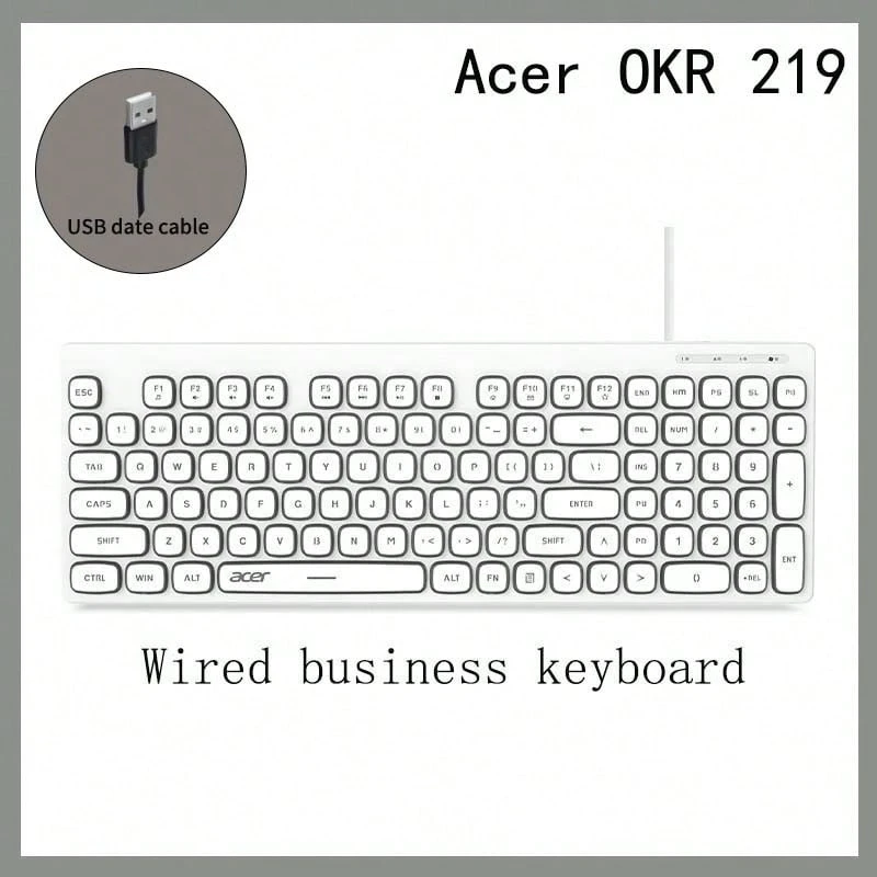 Acer OKR219 Wired Quiet Keyboard: Suitable For Office Use, Quiet Operation, And Compatible With Laptops, Phones, And Tablets. - View 1