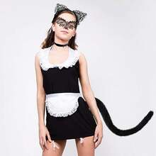 Animal Headband Halloween Cat Ear Headband With Fluffy Tail Costume Set For Adults - Multicolor - View 7
