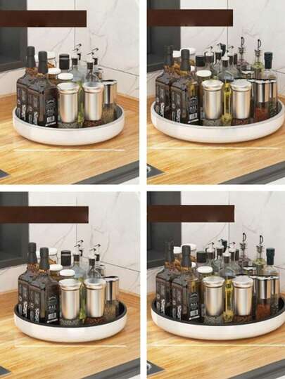 1 Estante giratorio de cocina multifuncional para almacenar botellas de condimentos, salsa de soja, vinagre, plato de frutas, estante giratorio 360° para almacenamiento de cocina, accesorios de cocina, almacenamiento y organización de cocina
