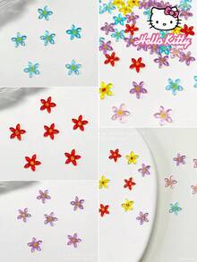 Sanrio 9 Grids 180pcs Box Hello Kitty Cartoon Nail Charms Kit,9 Styles Flower Series Colorful Flowers Design Nail Art Diy Mini Rhinestones Flatback Charms - Multicolor - View 4
