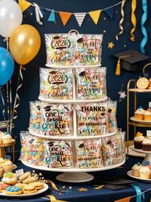 100个2026毕业季礼品袋，透明毕业帽图案礼品包装袋，毕业派对回礼袋，祝贺毕业，2026毕业季装饰，毕业季饼干烘焙袋，毕业季糖果袋，毕业庆祝桌面装饰，毕业季甜点袋，毕业季DIY包装用品，2026毕业季礼物，派对回礼 - 2026畢業季 - 查看 4