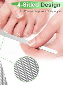 2pcs Stainless Steel Quadrilateral Matte Toe Nail Clipper, Universal Length, Durable Toe Nail File - Multicolor - View 5