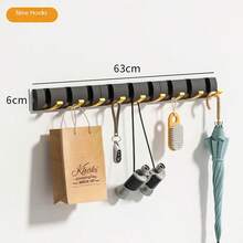 Móc treo quần áo gấp gọn, vô hình, dùng cho phòng tắm, nhà vệ sinh, không cần khoan, màu xám đậm, móc treo tường cho tủ quần áo và lối vào. - Nhiều màu - Xem 17