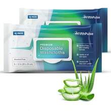 Disposable Body Wipes For Adults 80 Count 2 X 40 Packs - Premoistened Washcloths For Elderly Bathing Infused With Aloe And Lanolin -Alcohol-Free Adult Wet Wipes Extra Large 8" X 12" Wash Cloth - 80 cái, 2 gói x 40 cái. - Xem 2