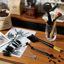 Coffee Machine All-In-One Cleaning Kit Brush, Espresso Semi-Automatic Coffee Machine Brew Head Cleaning Brush, Coffee Grinder Powder Brush, Filter Basket & Group Head Cleaning Tool - Multicolor - View 9