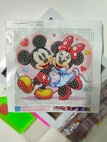 钻石画套装，含工具，手工DIY放松艺术装饰礼品，适合情人节、感恩节礼物（包含画布、钻石、工具套装和白色塑料画框） - 彩色 - 查看 14