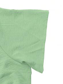 Plus Size V-Neck Loose Casual Solid Color Dress For Women Elegant Summer - Mint Green - View 4