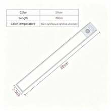 Dải đèn LED cảm biến chuyển động cơ thể người, luôn sáng, có thể sạc lại, thông minh, không dây, tự dính, có nam châm, thích hợp cho tủ rượu nhà bếp, tủ quần áo, đèn ngủ. - Đèn cảm biến chuyển động trong nhà - Xem 11