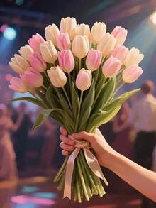 Realistic Tulip - Available In Multiple Colors, Suitable For Living Room And Dining Table Decor. UV-Resistant Nordic Style Home Decor, Great For Anniversary Celebration, Party Decoration. Suitable For Mother's Day Gift, Valentine's Day, Small Gifts, Desktop Decor, Wedding, Party, DIY Bouquet, Home Decor, Plastic Flowers, Decorations, Easter, Valentine's Day Wreath, Wedding Bouquet, Back To School Room Decor, School Supplies - 多色2 - 查看 4