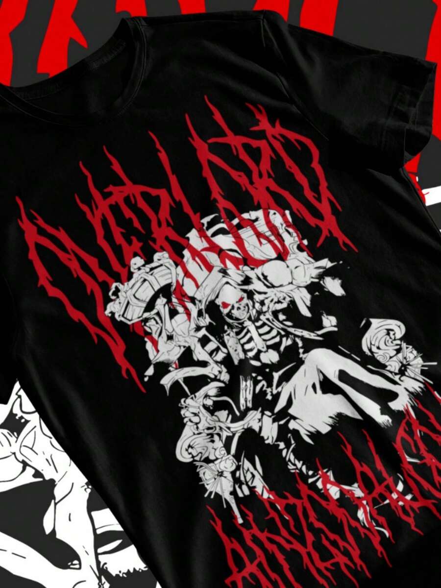 Overlord Ainz Ooal Gown T-Shirt Albedo Overlord Anime Manga Shirt Soft Tee - 黑色 - 查看 1