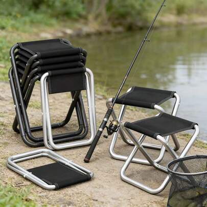 便携式折叠椅，轻便可折叠凳，适用于露营、钓鱼、徒步旅行、户外活动，成人适用