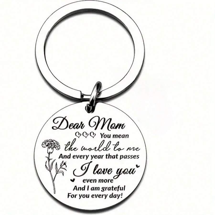 1件独特的街头风钥匙扣礼物，送给妈妈的完美选择 - 周年纪念日、圣诞节、情人节、生日和其他场合！ - 銀色 - 查看 1