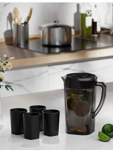 Large Capacity Cold Water Pitcher Set, Heat Resistant PP Material, Anti-Drop Fruit Juice & Tea Pot - Multicolor - View 6