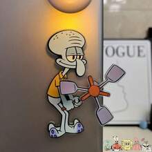 SpongeBob SquarePants 5件/1件 方形海綿寶寶卡通冰箱磁鐵，章魚哥、珊迪、圖案款，適用於廚房、辦公室白板、儲物櫃與洗碗機裝飾，可愛家居裝飾，理想派對小禮物，萬聖節與聖誕節禮物（隨機款式，需自行組裝） - 彩色 - 查看 8