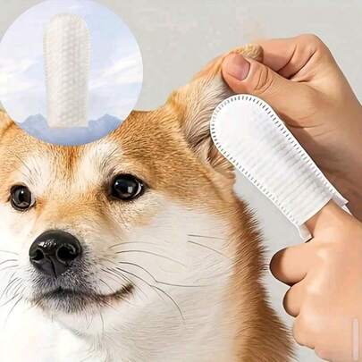50 khăn lau tai và răng dịu nhẹ cho thú cưng - Bao ngón tay dùng một lần cho chó, dung dịch khử mùi và làm dịu da.