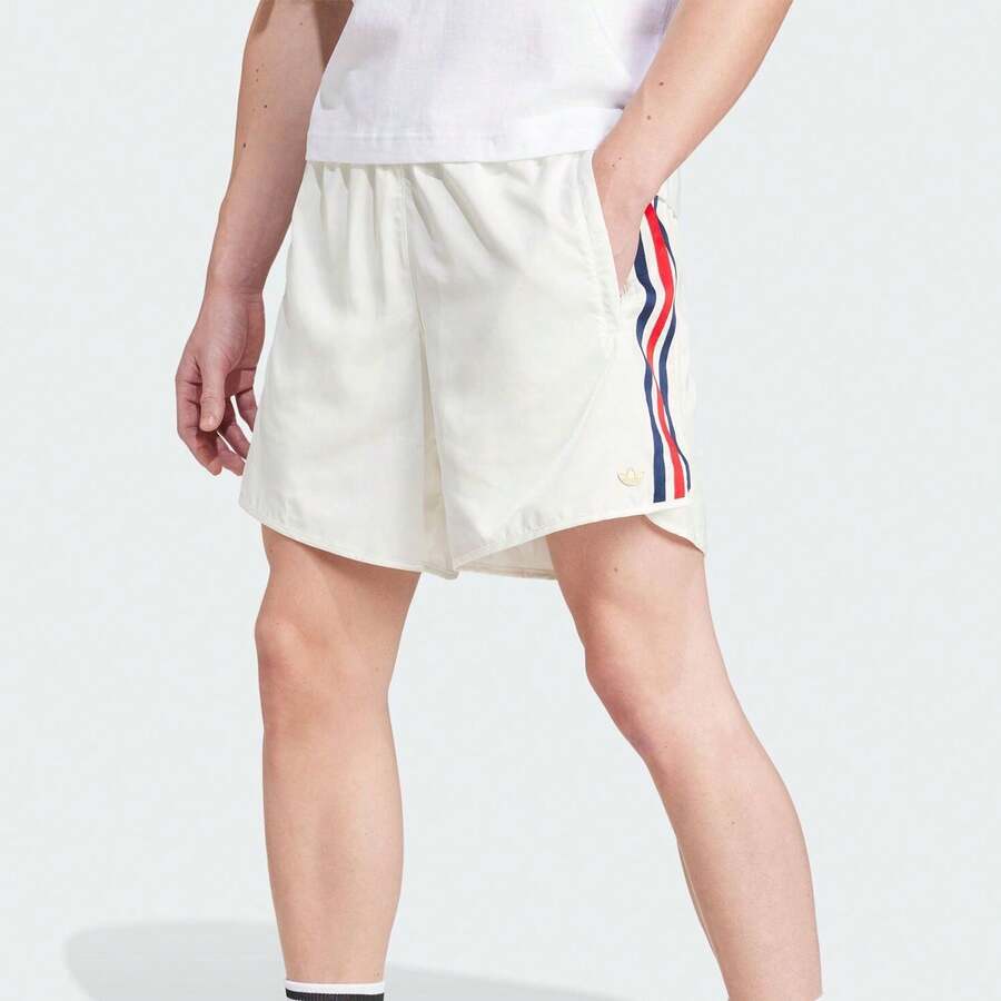 Adidas 復古三條紋運動短褲丨男子寬鬆休閒透氣速乾球褲 - 白色 - 查看 1