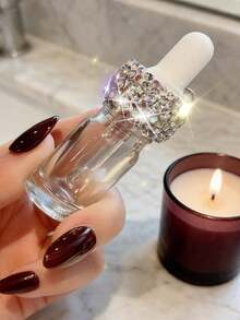 Sparkling Rhinestone Decorated Glass Dropper Bottle, Mini Essential Oil Dropper Bottle Transparent Glass Sample Bottle, Empty Perfume Cosmetic Liquid Container With Dropper, Portable Refillable Perfume Bottle, Mini Travel Beauty Tool Essential, Reusable Leak-Proof, Suitable For All Seasons, Best Choice For Friends And Family, Mother's Day Gift, Valentine's Day Gift (2ml/5ml/10ml/15ml/20ml) - Multicolor - View 9