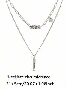 1pc Fashionable Double-Layer Necklace For Women, Suitable For Long Hair Wear In Autumn/Winter, High-End Pendant Accessory (Pendant Style Random, Please Do Not Purchase If You Mind) - Multicolor - View 10