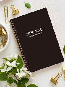 2026-2027 年月度计划笔记本,A5 简约风格月度计划本,提升效率,螺旋装订,学校/办公用品,教师节、母亲节、护士礼物 - A5 - 查看 2