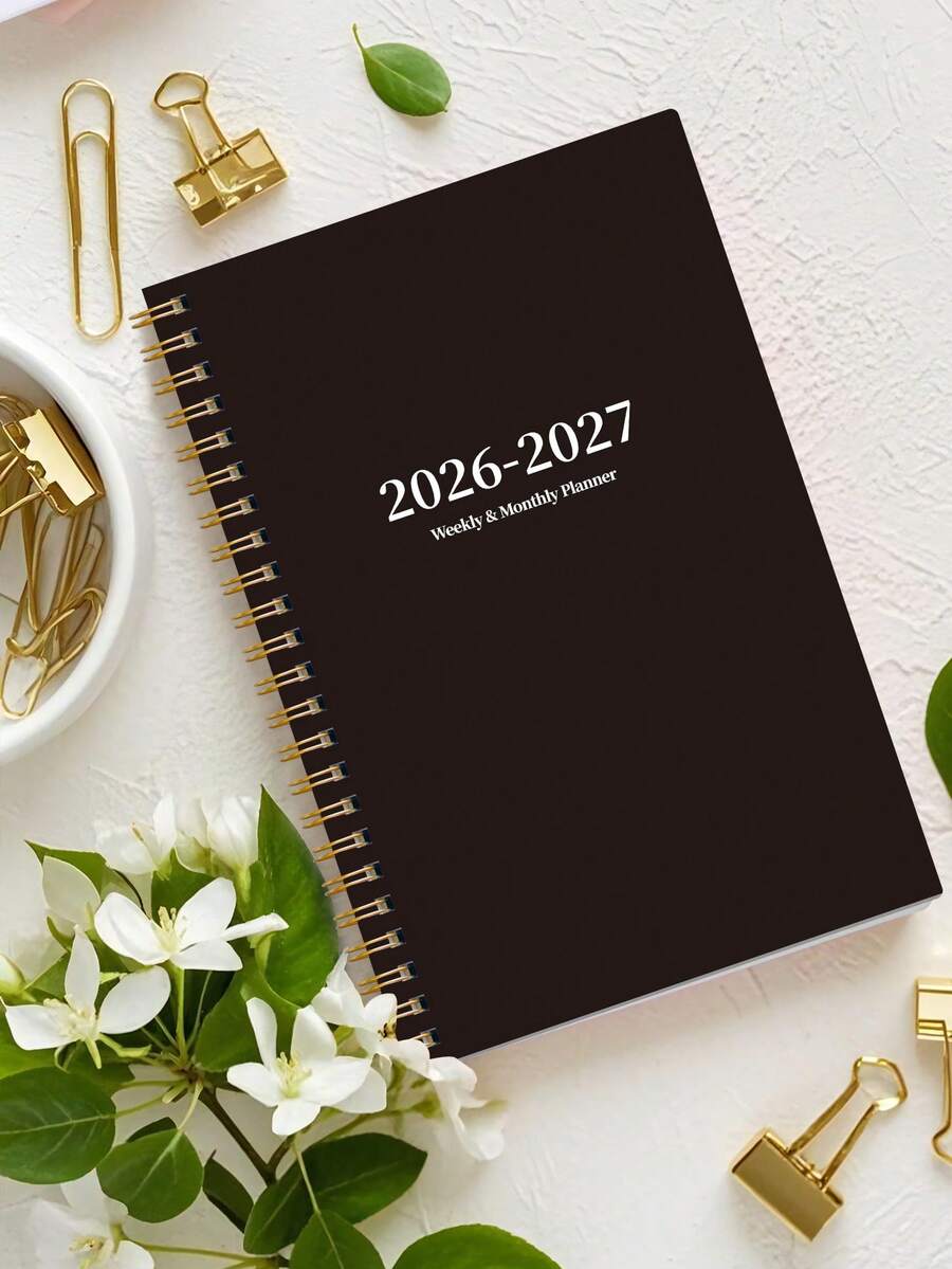 2026-2027 年月度计划笔记本，A5 简约风格月度计划本，提升效率，螺旋装订，学校/办公用品，教师节、母亲节、护士礼物