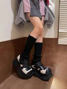 1双春夏日系彩色荧光多巴胺针织腿套，原宿Y2K亚文化JK腿套，女士圆筒腿套，长款纯棉腿套，优雅舒适，柔软休闲，适合日常穿着、派对、节日等场合 - 罗纹保暖设计，适合跳舞、休闲和寒冷天气穿着 - 彩色 - 查看 13