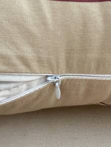 1pc 100% Cotton Decorative Pillow Cover, Hidden Zipper Design, Suitable For Living Room, Dining Room And Bedroom Decor, Soft And Comfortable, Minimalist Style - Multicolor - View 5