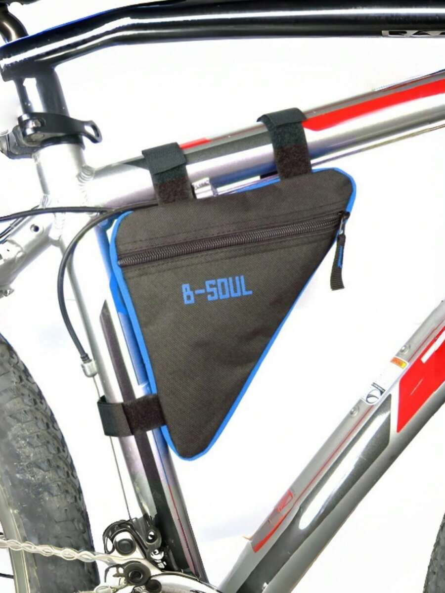 1 pieza Bolsa triangular para bicicleta, Bolsa de cuadro de bicicleta de montaña de liberación rápida, Paquete de accesorios de equipo de conducción frontal - Multicolor - Ver 1