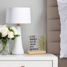 A Little Progress Each Day Acrylic Desk Sign, Motivational Mental Health Decor, Perfect Encouragement Gift For Students, Office Workers & Therapy Seekers - A - View 5