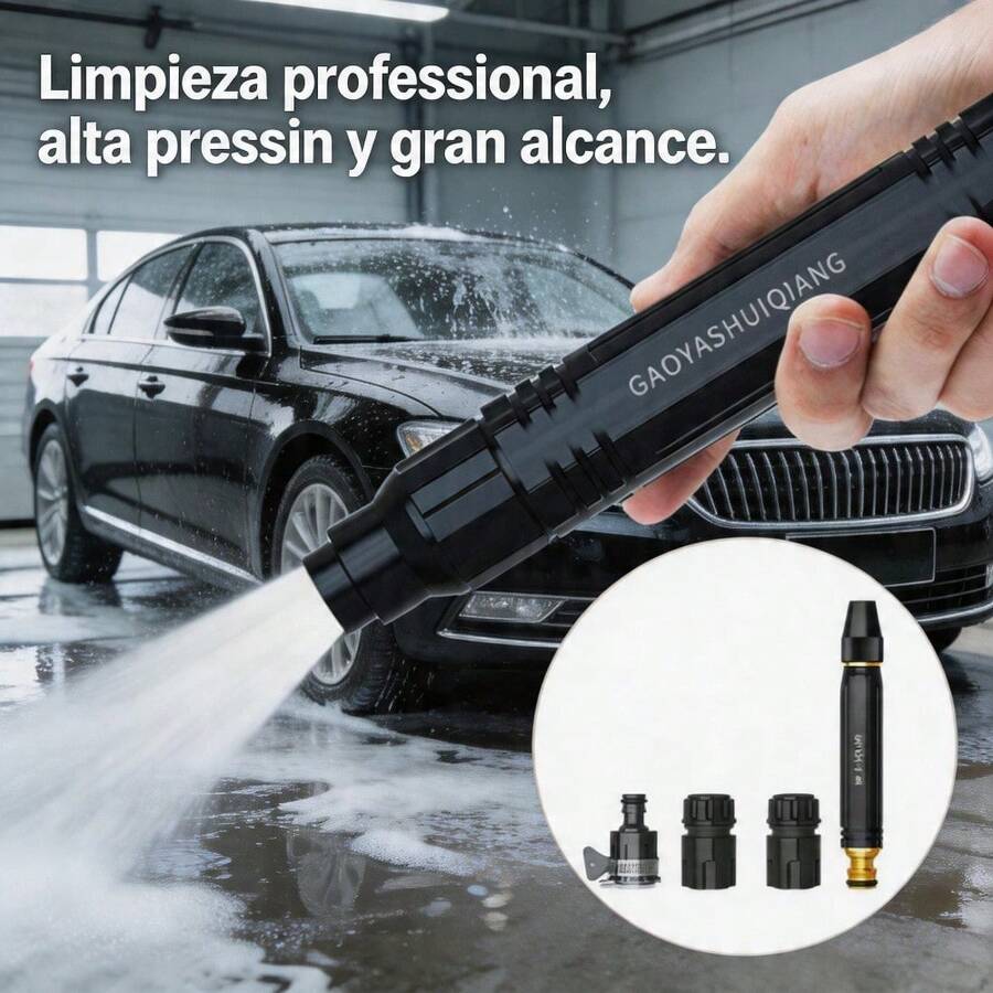 Portable Compact Cleaning Gun, High-Pressure Water Spray Gun - Black - View 1