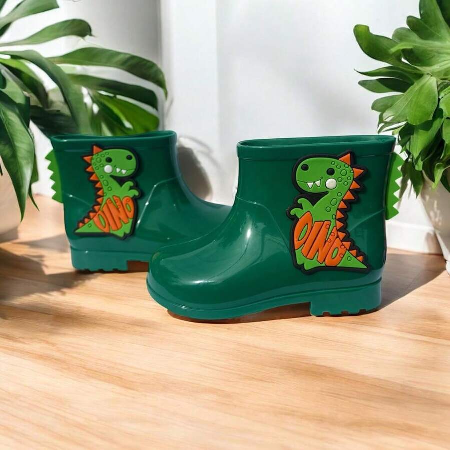 Girls' Children's Rain Boots - Comfortable, Waterproof, Soft - Dinosaur Green - View 1