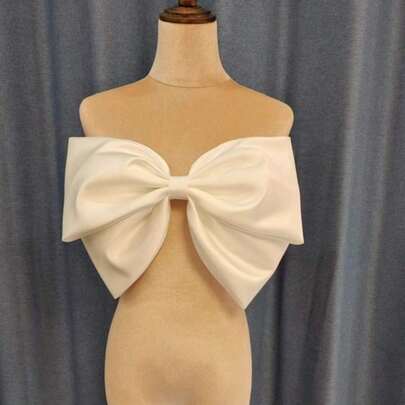 2026 New Bridal Gown Accessories, Large Satin Bow Detachable Decor For Wedding Dress