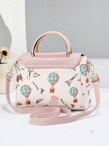 Túi xách đeo vai bằng da mềm in họa tiết, thiết kế khóa hình thiên nga độc đáo, dung tích lớn, đa năng dùng hàng ngày và đi làm. - Màu xanh lam - Xem 4