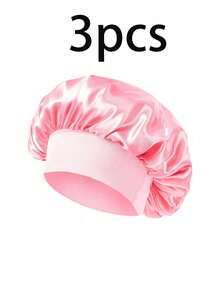 3pcs/2pcs/1pc Women Silk Sleep Cap, Soft Elastic Band, Suitable For Curly Or Braided Hair, Lightweight & Comfortable, Wear All Night For Hair Care - Multicolor - View 12