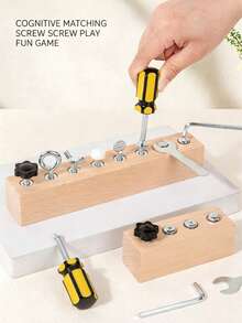 1 Set de Banco de Trabajo con Bordes Redondos para Niños, Juego de Destornillador y Llave, Juguete Educativo para Entrenamiento de Enfoque, Regalo para Fiestas - Multicolor - Ver 2