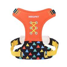 Pettorina arancione ricamata | Design a quadri colorato | Accessorio di moda per passeggiata per cani di taglia piccola/media (1,5-20 kg) - Multicolore - Visualizzare 23
