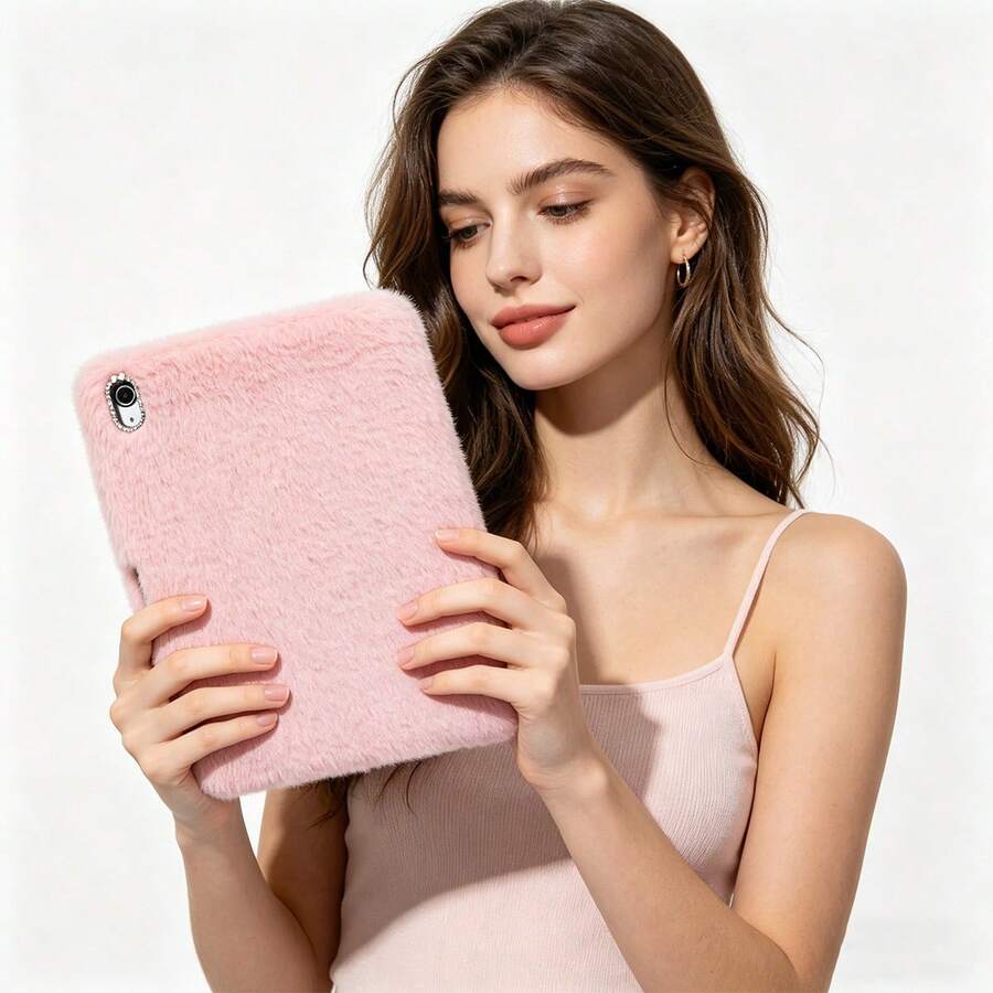 兼容机型：第 10/11 代（2025 年新款 A16 机型）、Air 11 英寸/10.9 英寸、第 9/8/7 代 10.2 英寸、Pro 11 英寸、Air 4/5/6 代。可爱有趣的毛绒玩具设计，时尚独特的毛绒保护套，专为女孩设计。 - 粉紅色毛絨殼 - 查看 1