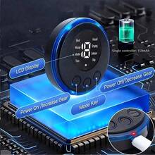 AXH. Esterilla de masaje de pies con control remoto eléctrico EMS, estimulador muscular eléctrico para pies, masajeador de pies recargable por USB y portátil - Negro - Ver 2