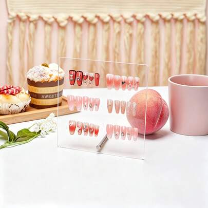 Bảng trưng bày màu sắc móng giả acrylic, bảng trưng bày sản phẩm nghệ thuật làm móng (không bao gồm lớp phủ, chỉ dùng để trưng bày), thích hợp cho tủ trưng bày tại salon làm móng và để lưu trữ các lớp phủ móng đã làm sẵn.